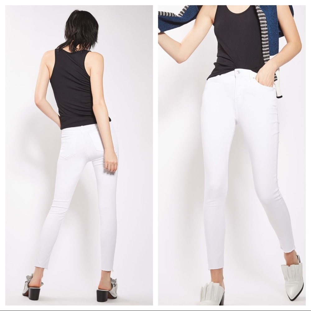 TopShop raw hem high waist Jamie jeans skinny 28